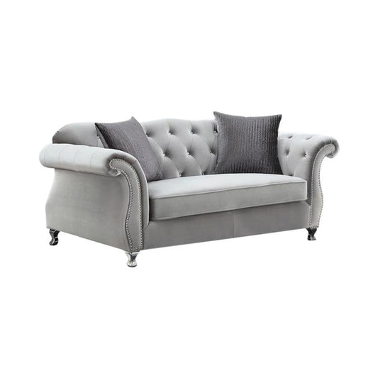 Frostine - Loveseat - Pearl Silver