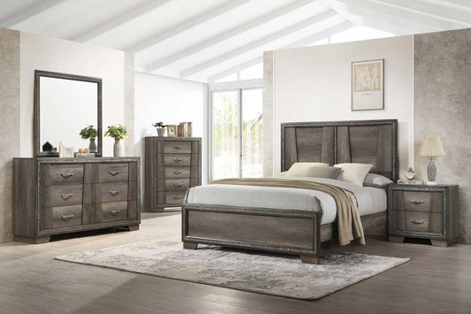 Eastern King Bed 5 Piece Set - Grey