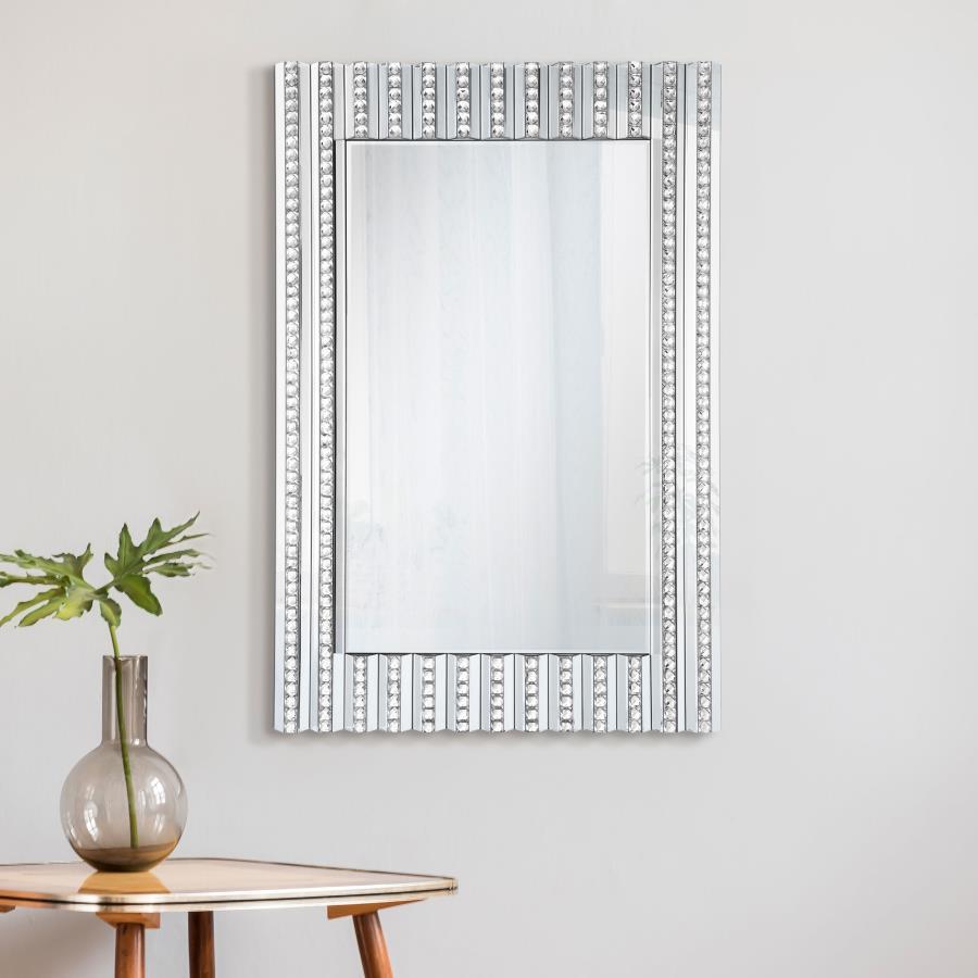 Aideen - Accent Mirror In Silver Finish - Pearl Silver