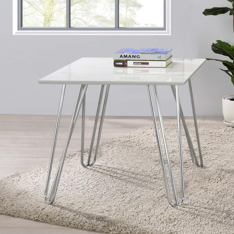 Harley - Leg Square End Table - White