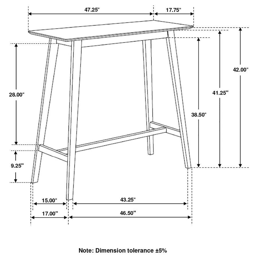 Finnick - Rectangular Bar Table - Brown