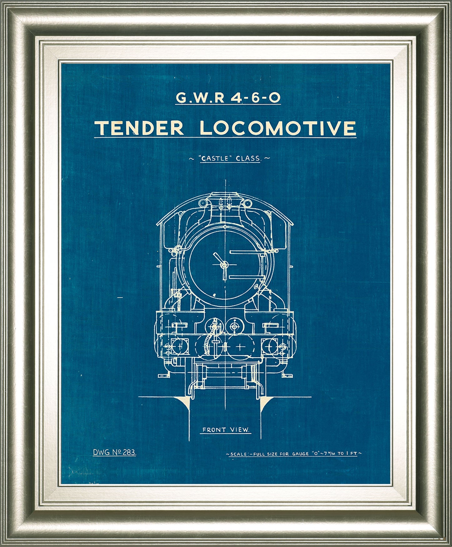 Locomotive Blueprint II By Wild Apple Portfolio - Framed Print Wall Art