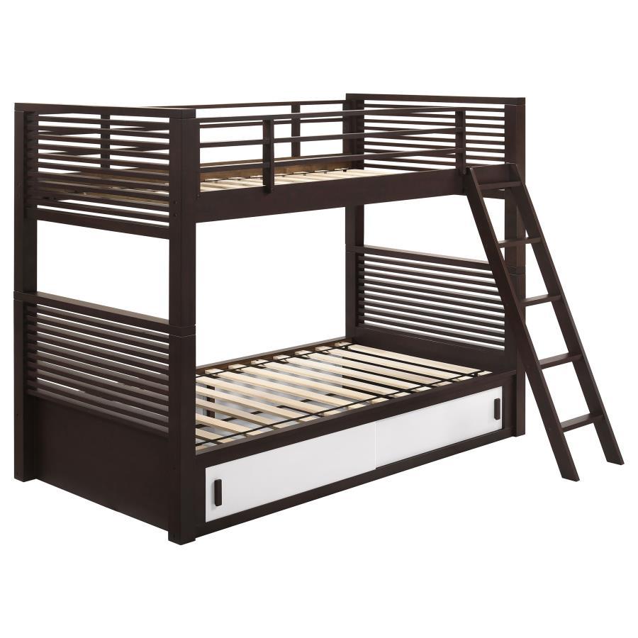 Oliver - Twin over Twin Bunk Bed - Brown