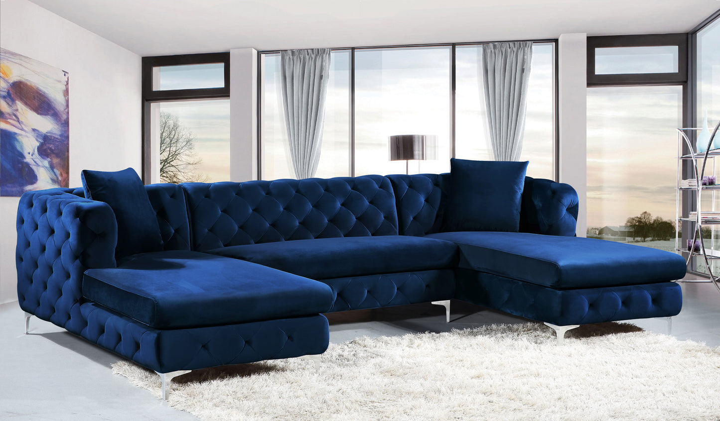 Gail Velvet- 3 Piece Sectional