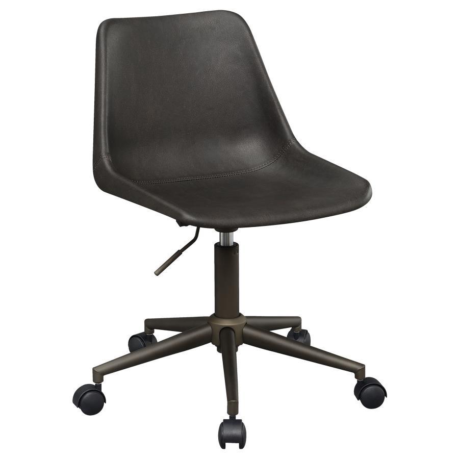 Carnell - Adjustable Height Office Chair With Casters - Brown