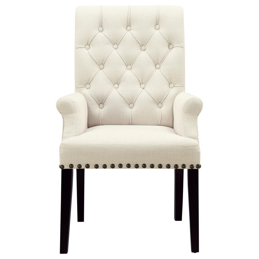 Mapleton - Tufted Back Upholstered Arm Chair - White