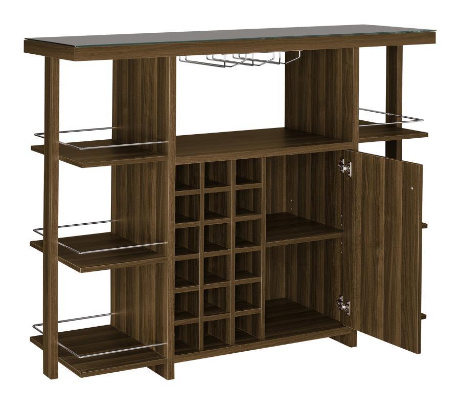 Diggs - Bar Unit With Wine Bottle Storage - Brown