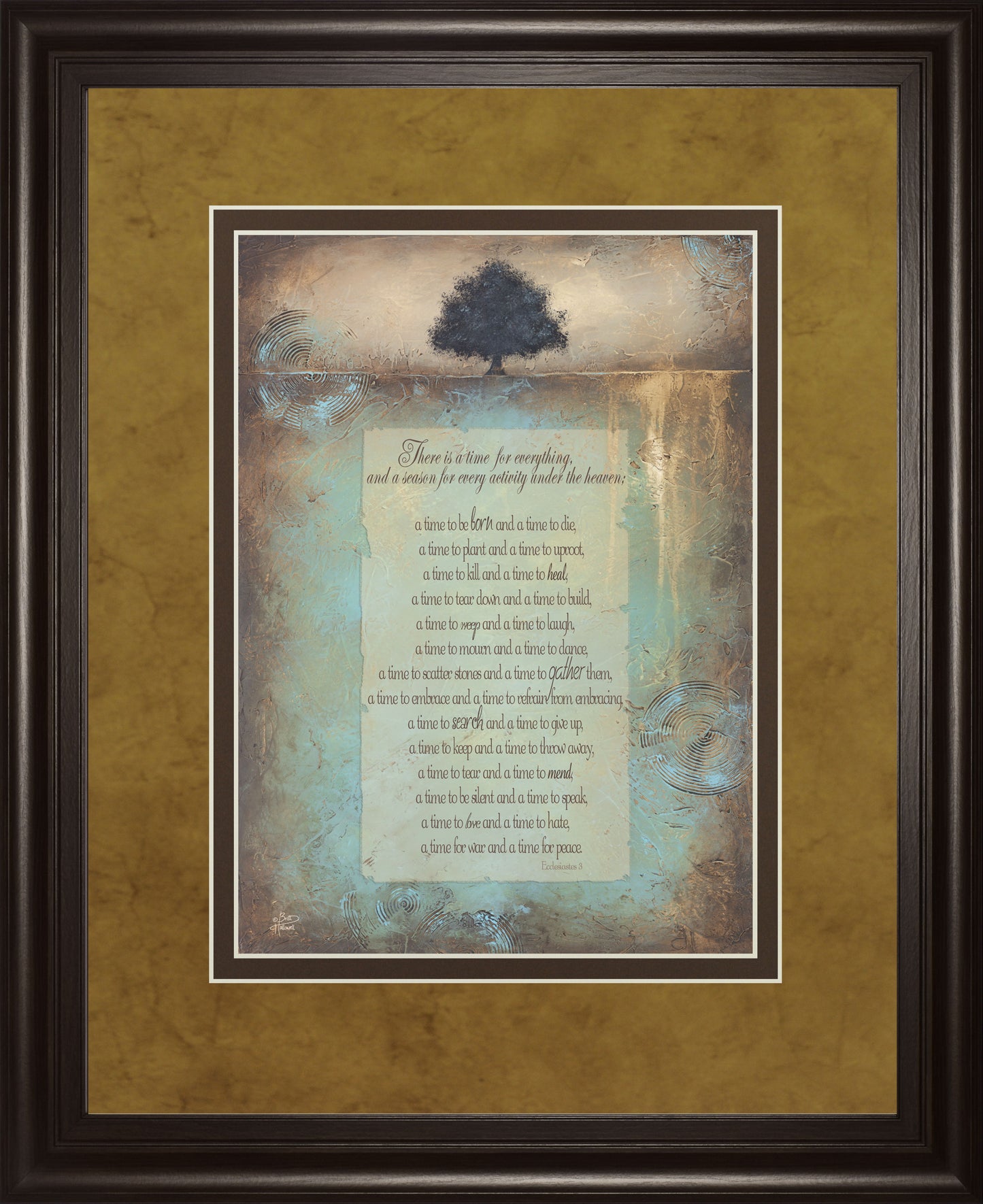 Time For Everything By Brit Hallowell - Framed Print Wall Art - Blue