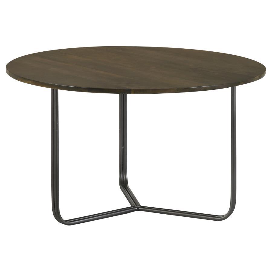 Yaritza - Accent Table With Slim Iron Base - Light Brown