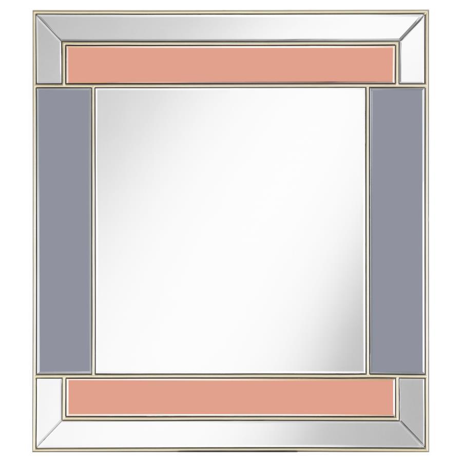 Braylin - Wall Mirror With Colored Frame - Pearl Silver