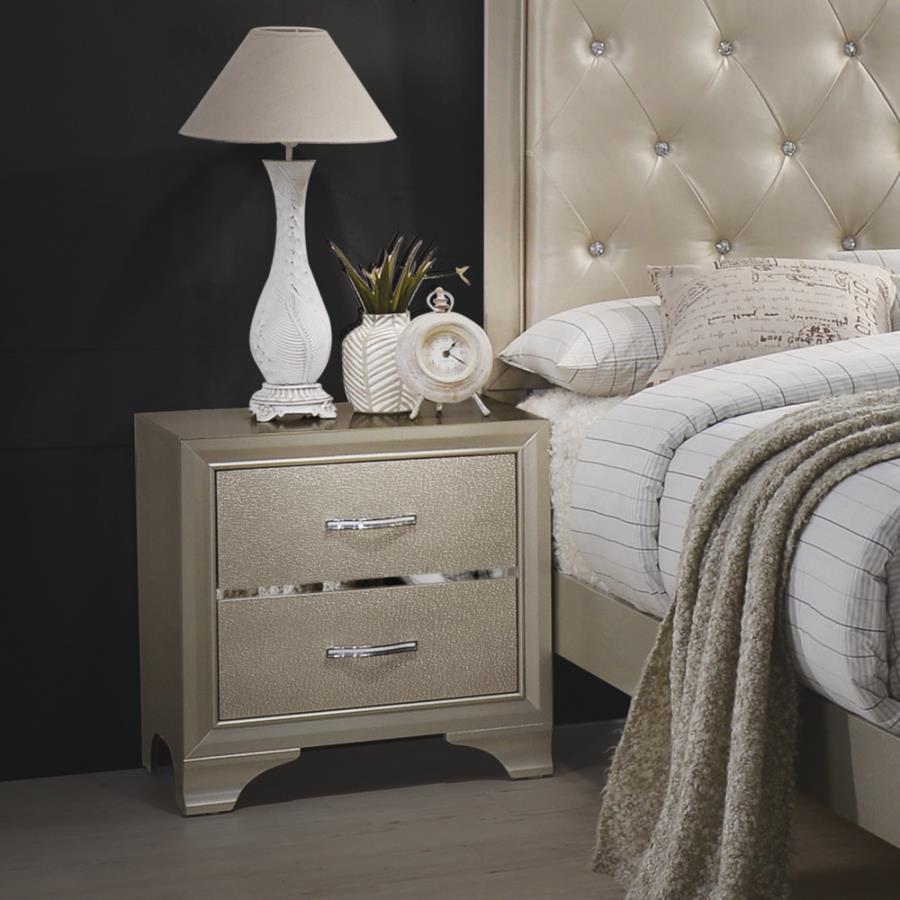 Beaumont - 2-Drawer Rectangular Nightstand - Beige