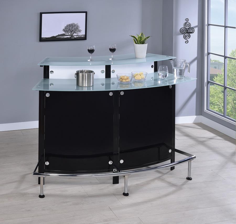 Keystone - Glass Top Bar Unit - Black