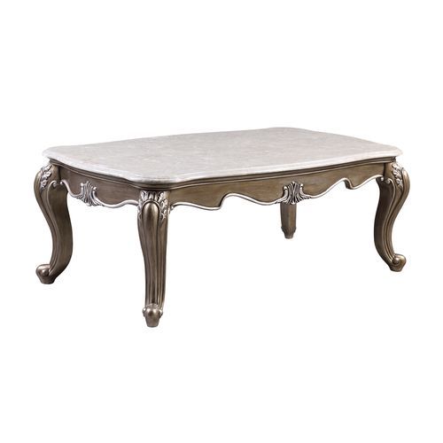 Elozzol - Accent Table - Marble & Antique Bronze Finish - 20"