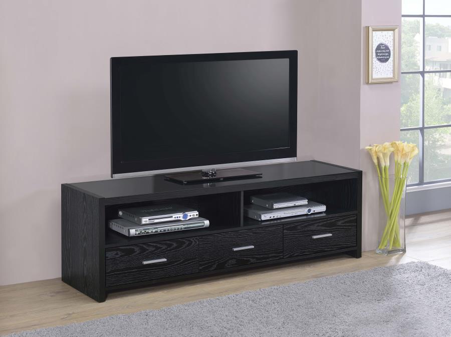 Coaster - 3-drawer Black Oak TV Console