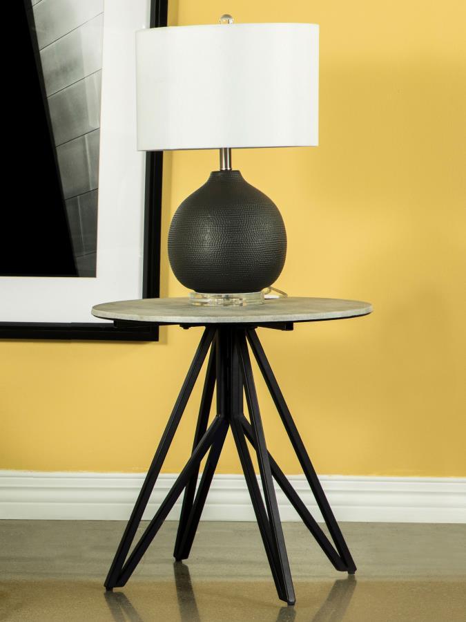 Hadi - End Table With Butterfly Base - Gray