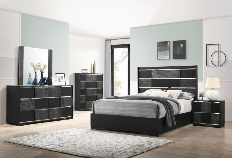 Blacktoft - 4 Piece Queen Panel Bedroom Set - Black