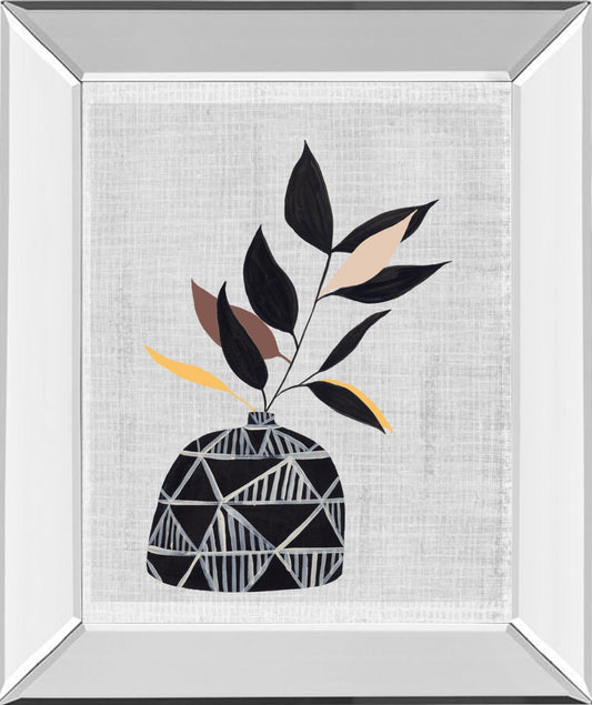 Decorated Vase With Plant IV By Melissa Wang - Black