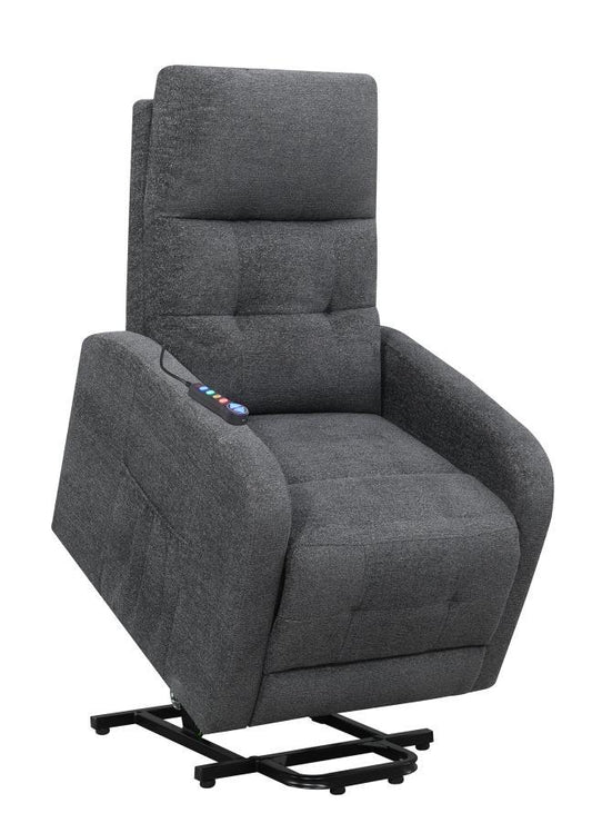 Howie - Tufted Upholstered Power Lift Recliner - Gray