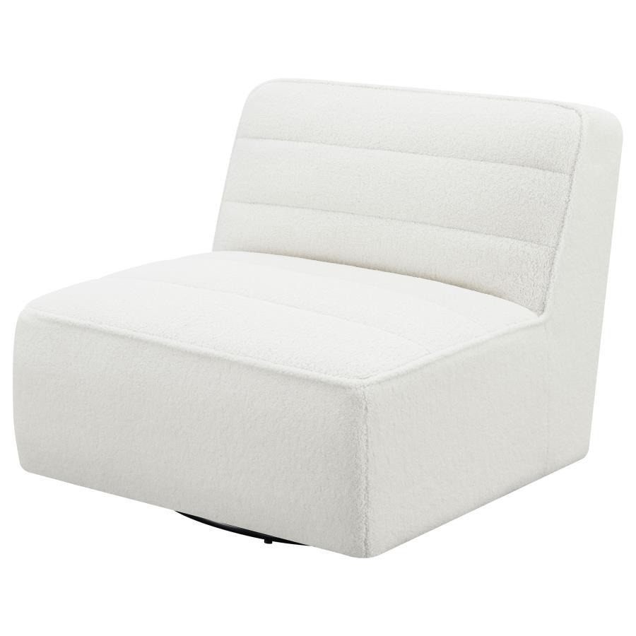 Cobie - Swivel Armless Chair - White