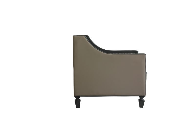 House - Beatrice Chair - Tan PU, Black PU & Charcoal Finish