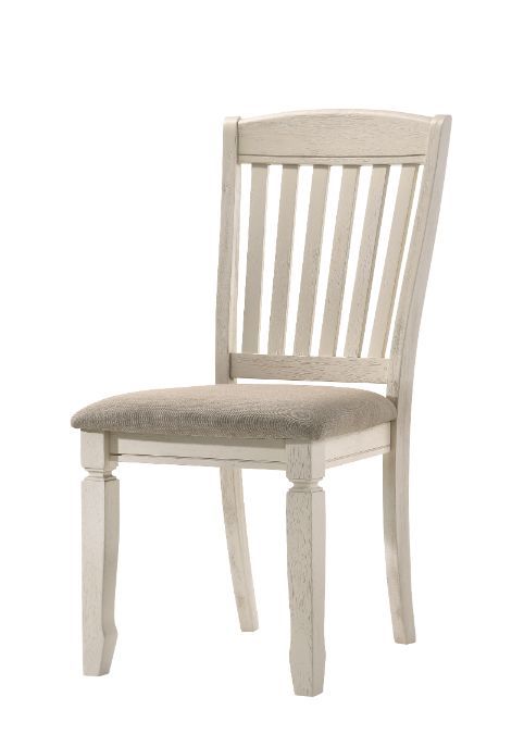 Fedele - Side Chair (Set of 2) - Tan Fabric & Cream Finish