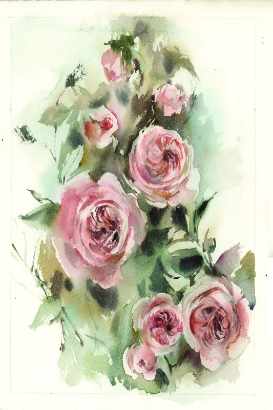 Framed Small - Blush Roses V By Sophia Rodinov