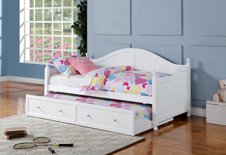 Julie Ann - Twin Day Bed With Trundle - White