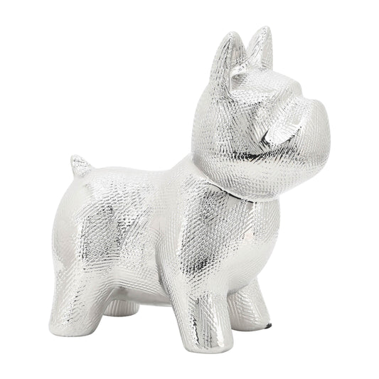 Scratched Dog Table Deco - Silver