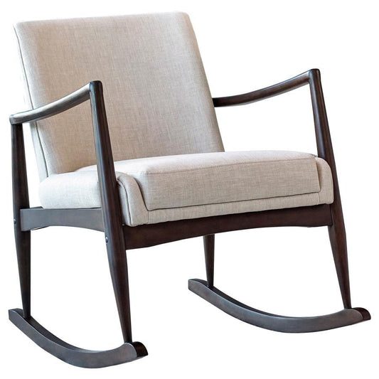 Sebastian - Solid Back Upholstered Rocking Chair - Beige