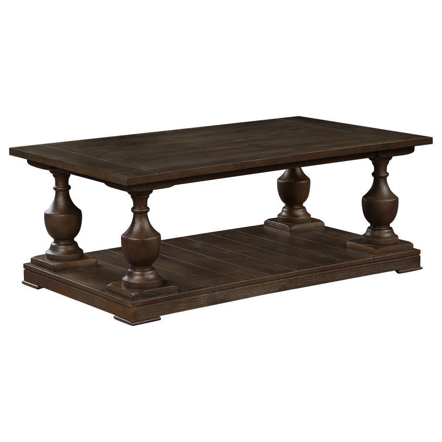 Walden - Coffee Table With Column Pedestal Leds - Brown