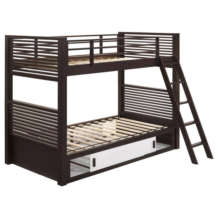 Oliver - Twin over Twin Bunk Bed - Brown