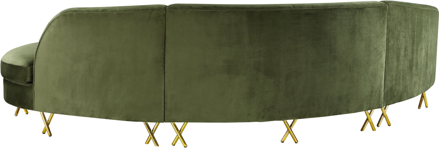 Serpentine Velvet 3 piece - Sectional