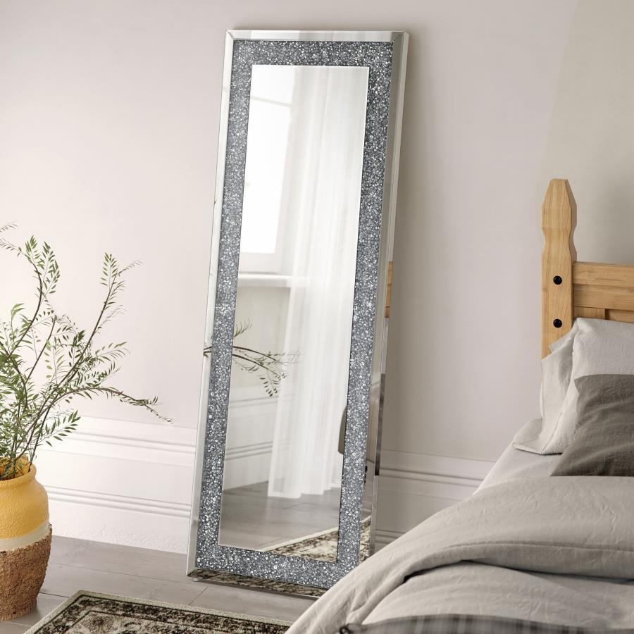 Sylvia - Crystal Inlay Rectangle Floor Mirror