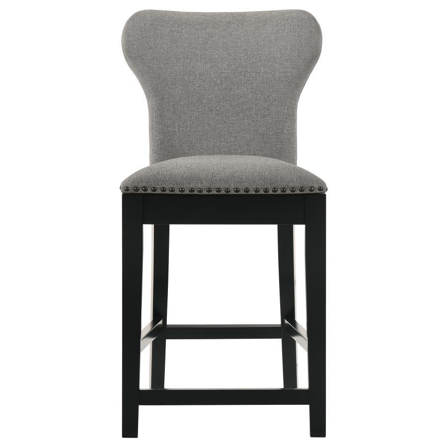 Rolando - Counter Stool (Set of 2) - Nailhead Trim - Gray