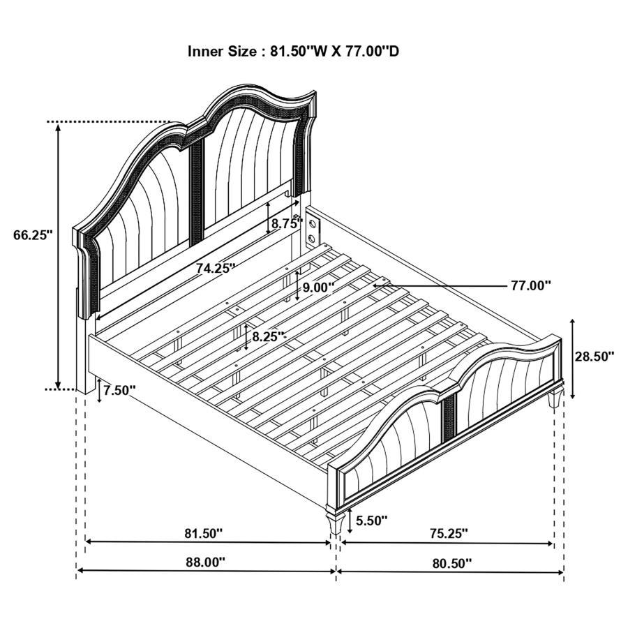 Evangeline - Eastern King Bed 4 Piece Set - White