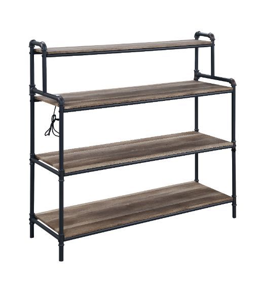 Cordelia - Bookshelf - Led, Antique Oak, Sandy Black & Dark Bronze Hand-Brushed Finish