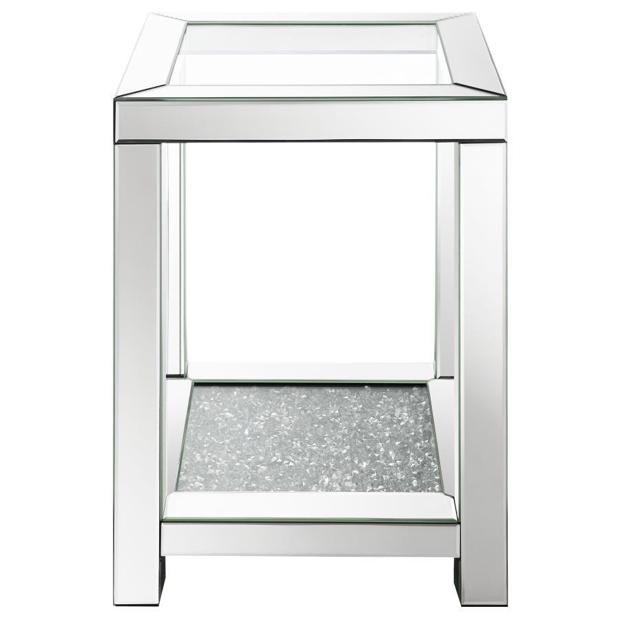 Valentina - Square End Table - Pearl Silver