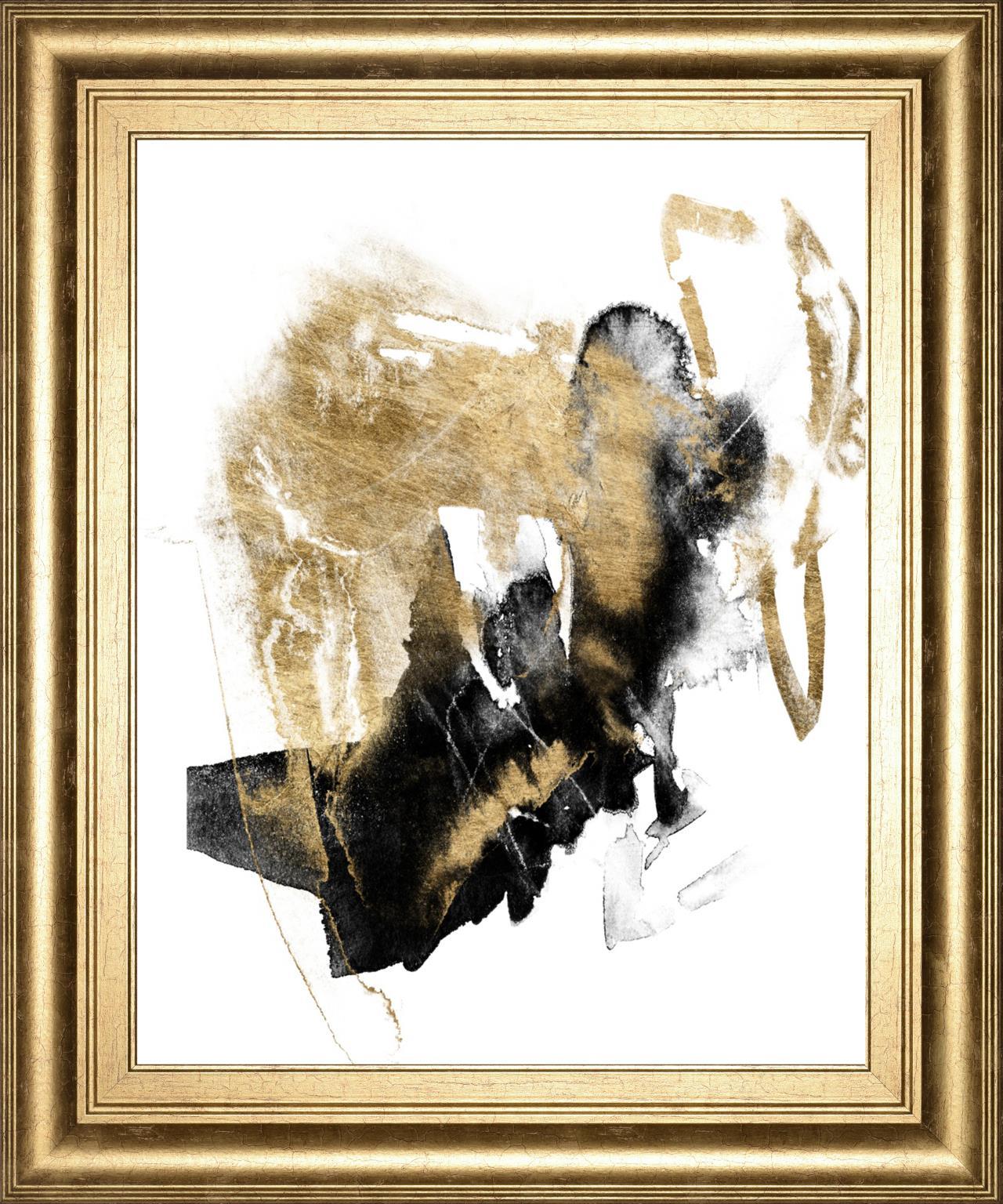 Black & Gold Splash I By Jennifer Goldberger 22x26 - Black