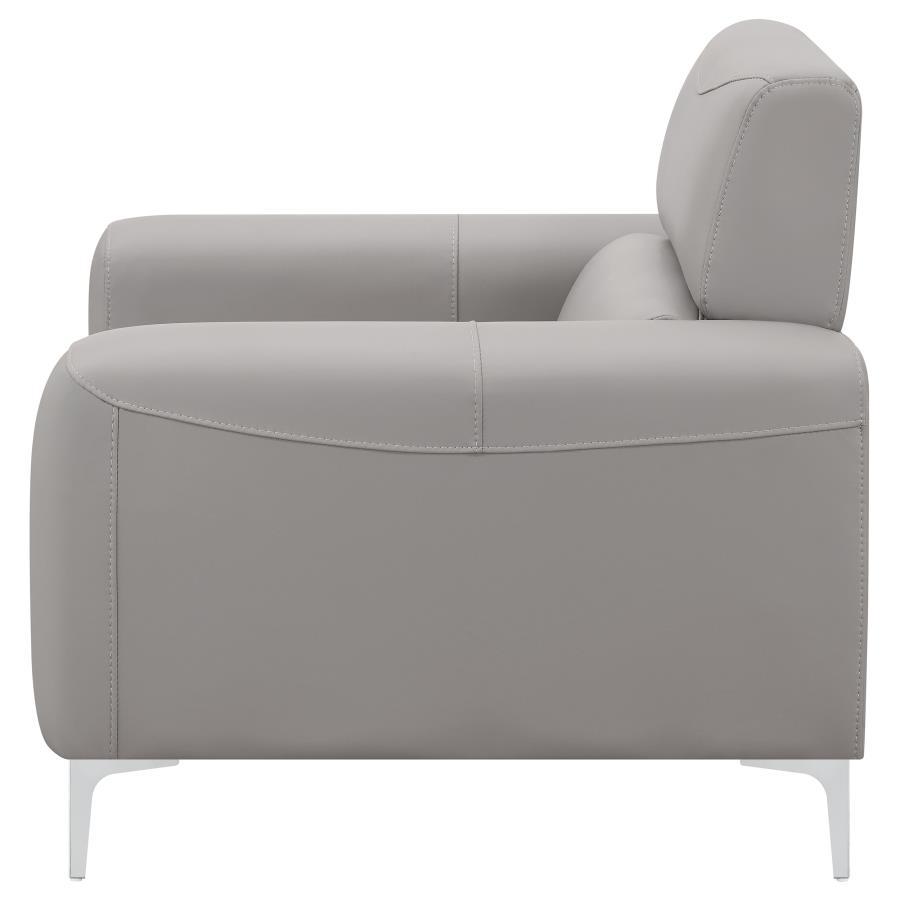Glenmark - Track Arm Upholstered Chair - Pearl Silver