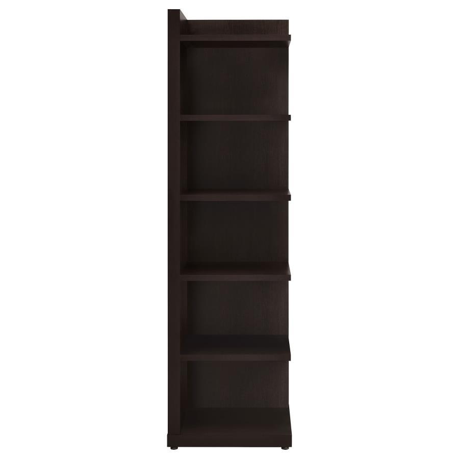 Pinckard - 6-tier Corner Bookcase - Brown