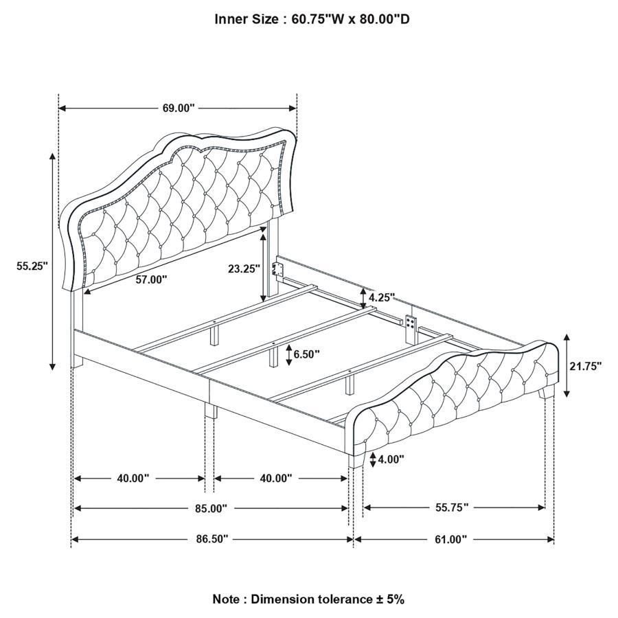 Coaster - Silver Gray Bed