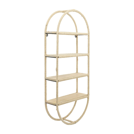 4-Layered Jute Wrapped Wall Shelf - Natural