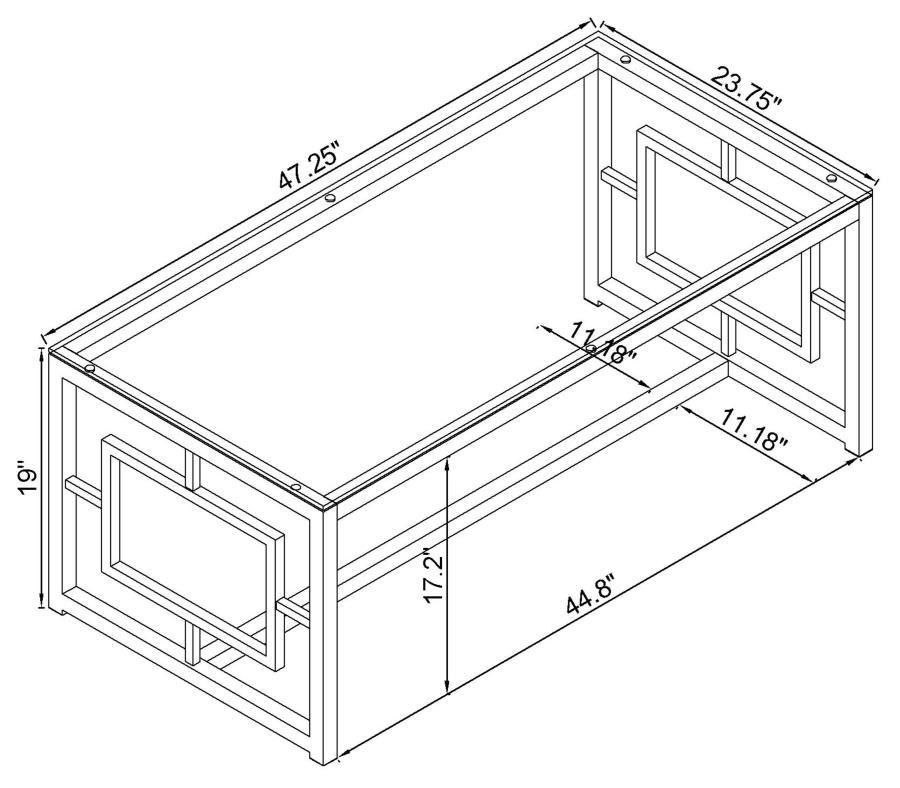 Merced - Rectangle Glass Top Coffee Table - Beige