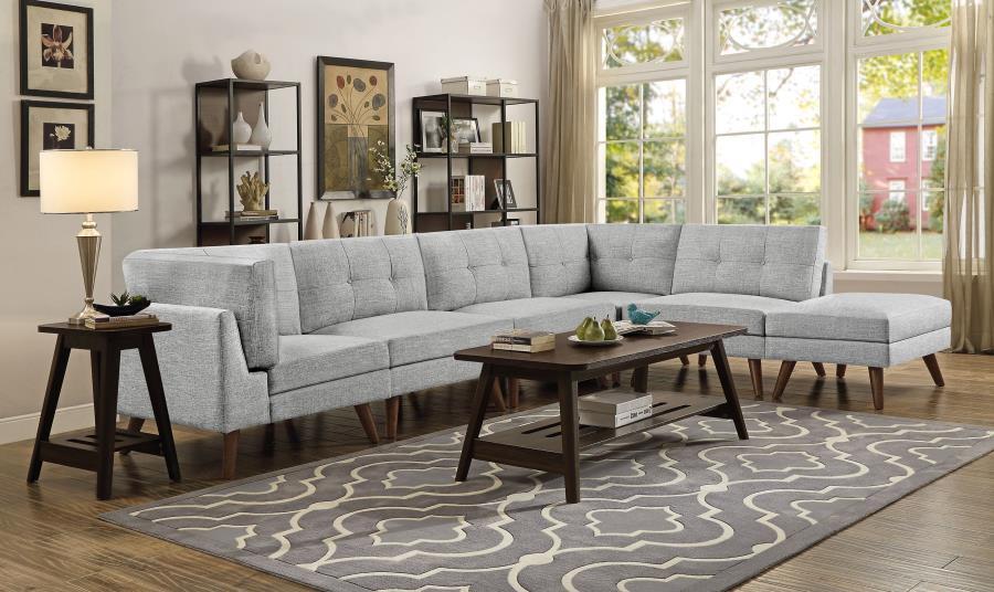 Churchill - 6 Piece Set Sectional - Pearl Silver