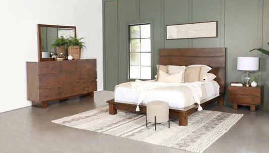 Genevieve - California King Bed 4 Piece Set - Brown