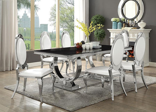 Anchorage - 7 Piece Set (Dining Table And 6 Chairs) - Pearl Silver