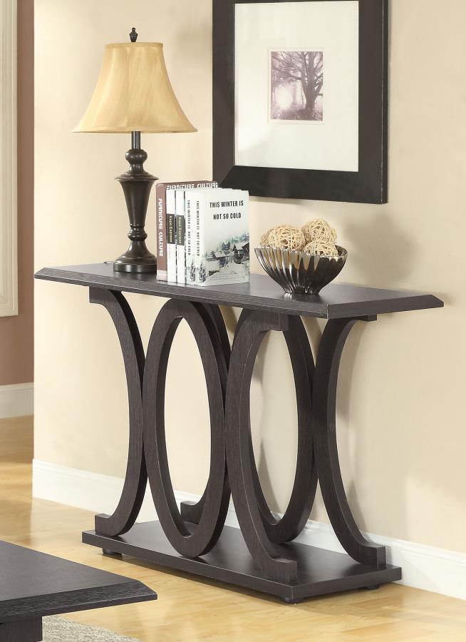 Shelly - C-shaped Base Sofa Table - Brown