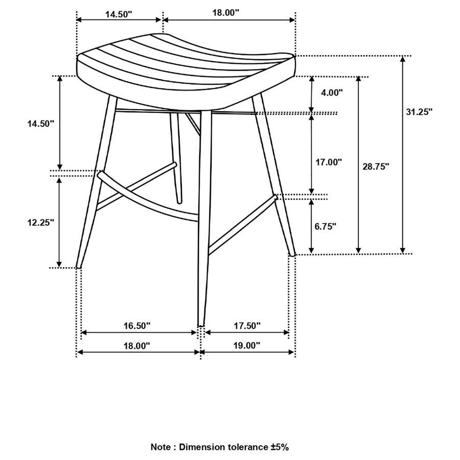 Bar Stool (Set of 2) - Antique Camel / Black