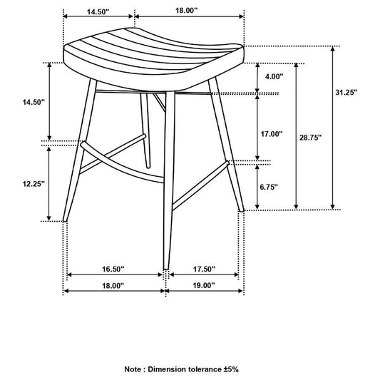 Bar Stool (Set of 2) - Antique Camel / Black