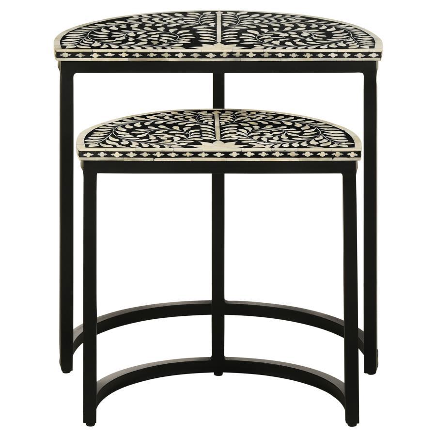 2 Pieces Nesting Tables - Black / White